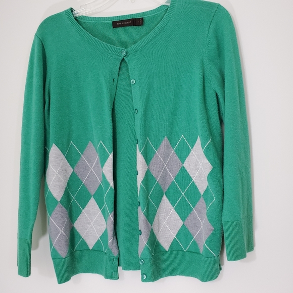 The Limited Sweaters - The Limited Argyle front sweater size Large